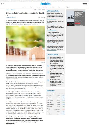 El mercado inmobiliario después del Covid-19 - Rafael Resnick Brenner - Ambito Financiero (1)